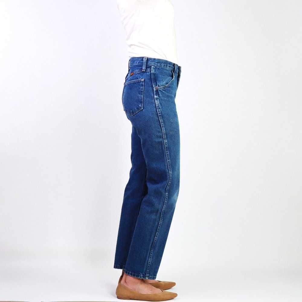 Vintage 90s High Rise Mom Jeans Rustler W29 Straight Leg Faded Denim Dis…